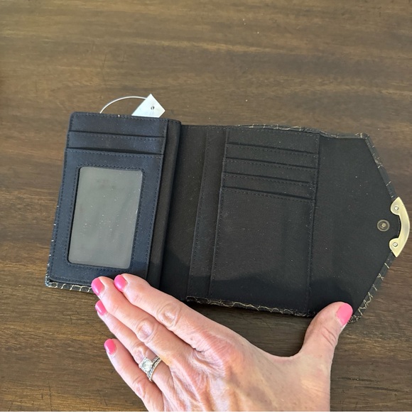 NWT Vintage Lauren Ralph Lauren Croc Embossed Wallet W Golden Hardware Black - Picture 6 of 8